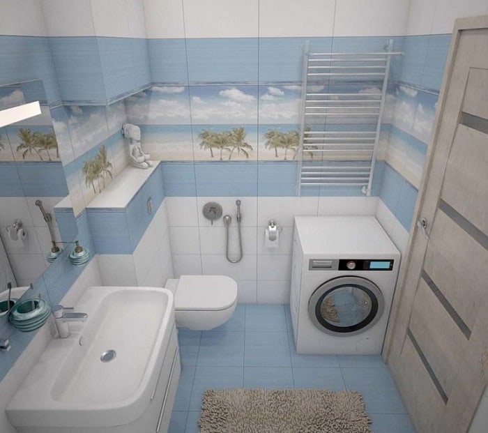 дизайн ванной комнаты фото 6 кв м с туалетом и стиральной машино