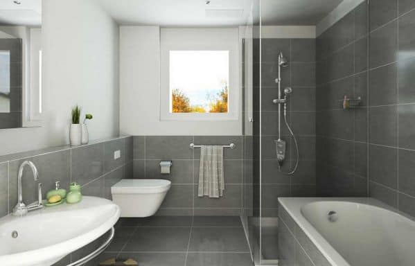 серая ванная комната дизайн