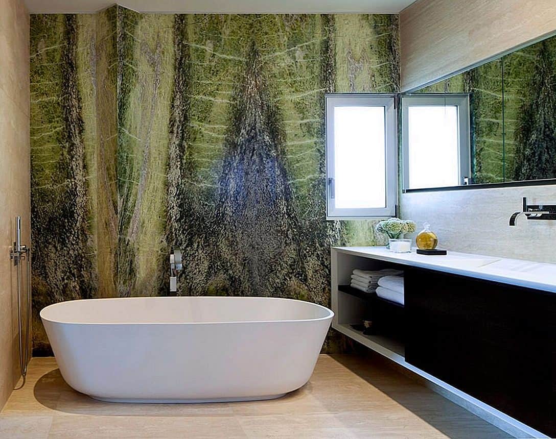 Природные тона в дизайне ванной комнаты
