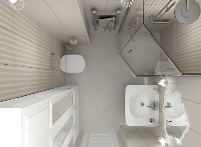 небольшая ванная комната с душевой кабиной