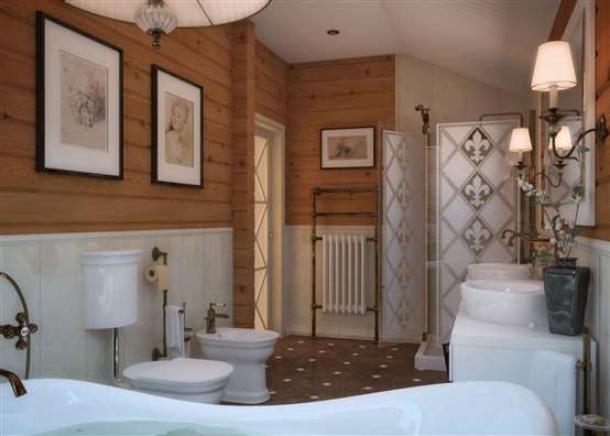 Особенности отделки ванной комнаты в деревянном доме