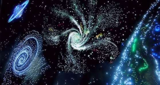 Галактики ночного неба, выполненные оптоволоконным способом