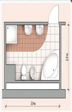 Планировка квадратной ванной комнаты